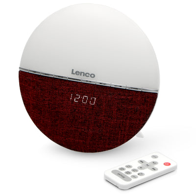 LENCO CRW-4BY - FM Alarm Clock Radio - Wake up light with Bluetooth® - Red