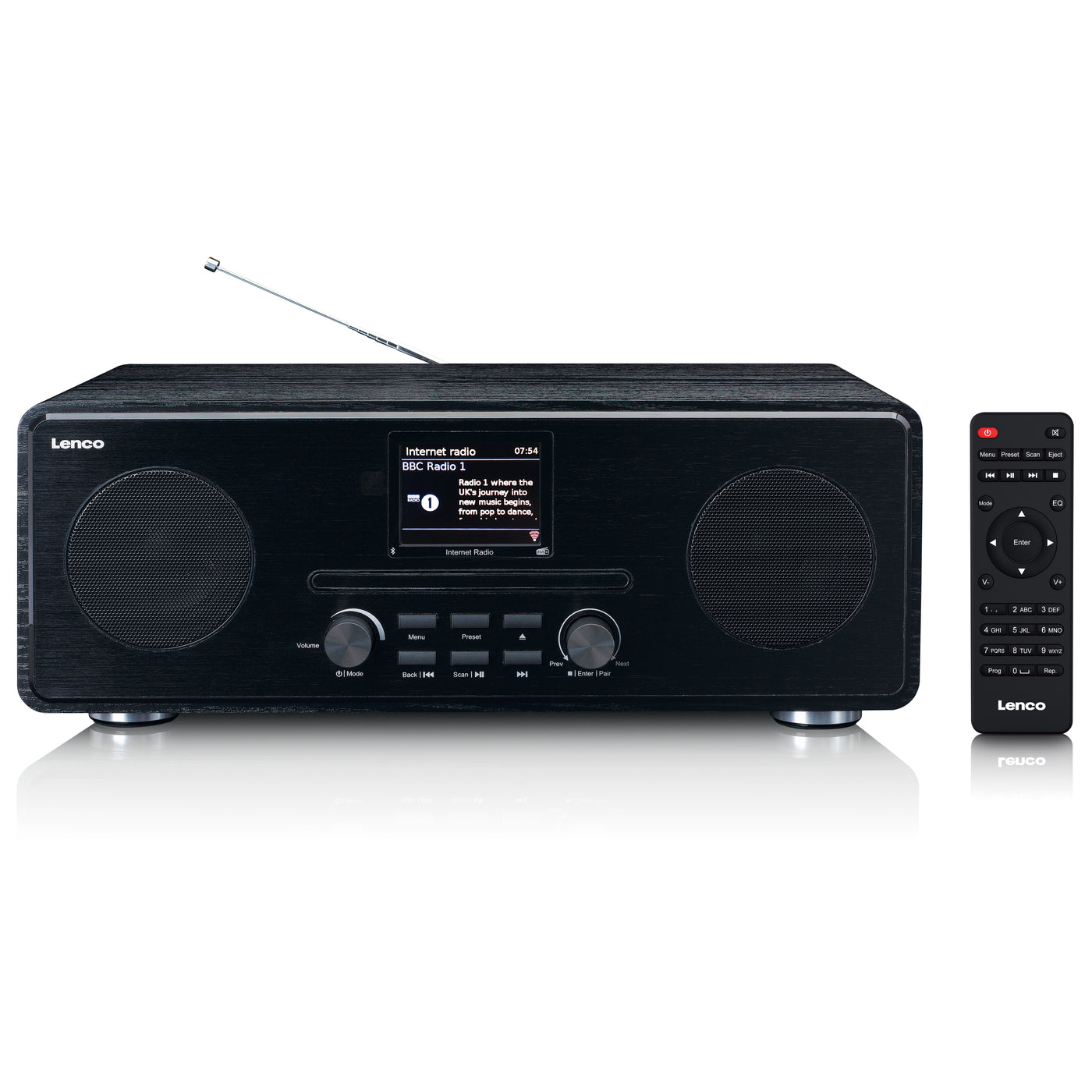 LENCO DIR-260BK - Radio internetowe / DAB + FM z odtwarzaczem CD i Bluetooth®, czarne