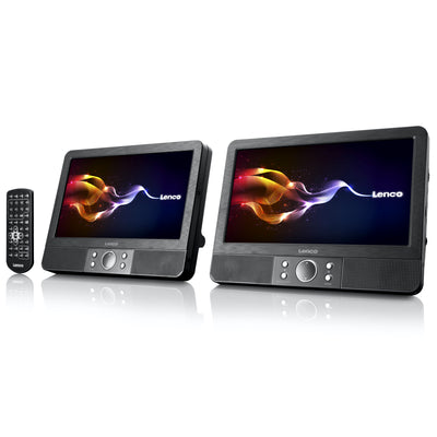 Lenco MES-403 - 9" Dual screen portable DVD player with USB and SD - Black
