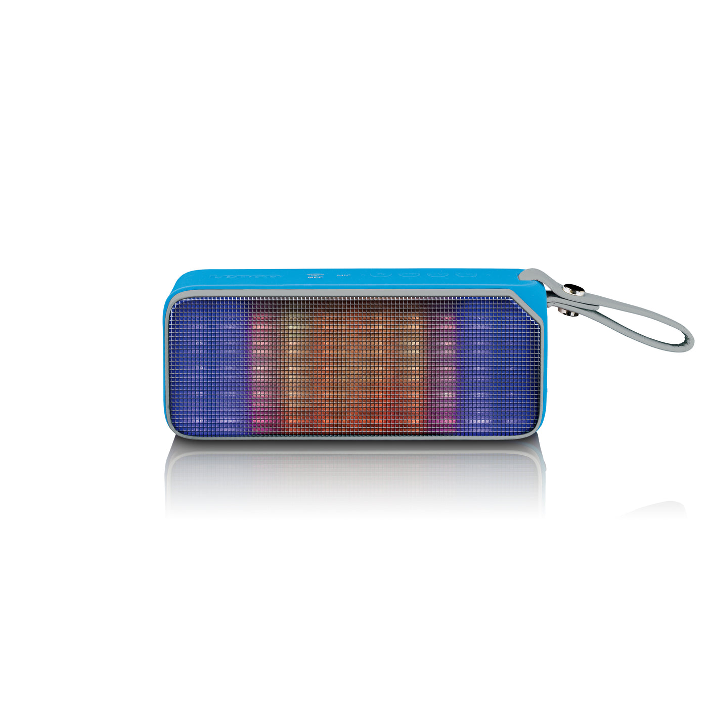 LENCO BT-191BU – Głośnik stereo Bluetooth® odporny na zachlapania, z oświetleniem imprezowym – Niebieski