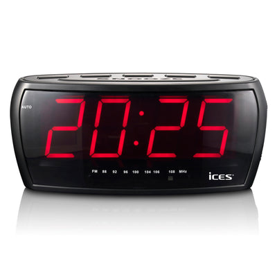 Ices ICR-230-1 - Radiobudzik FM, wyświetlacz 1,8" - Czarny 