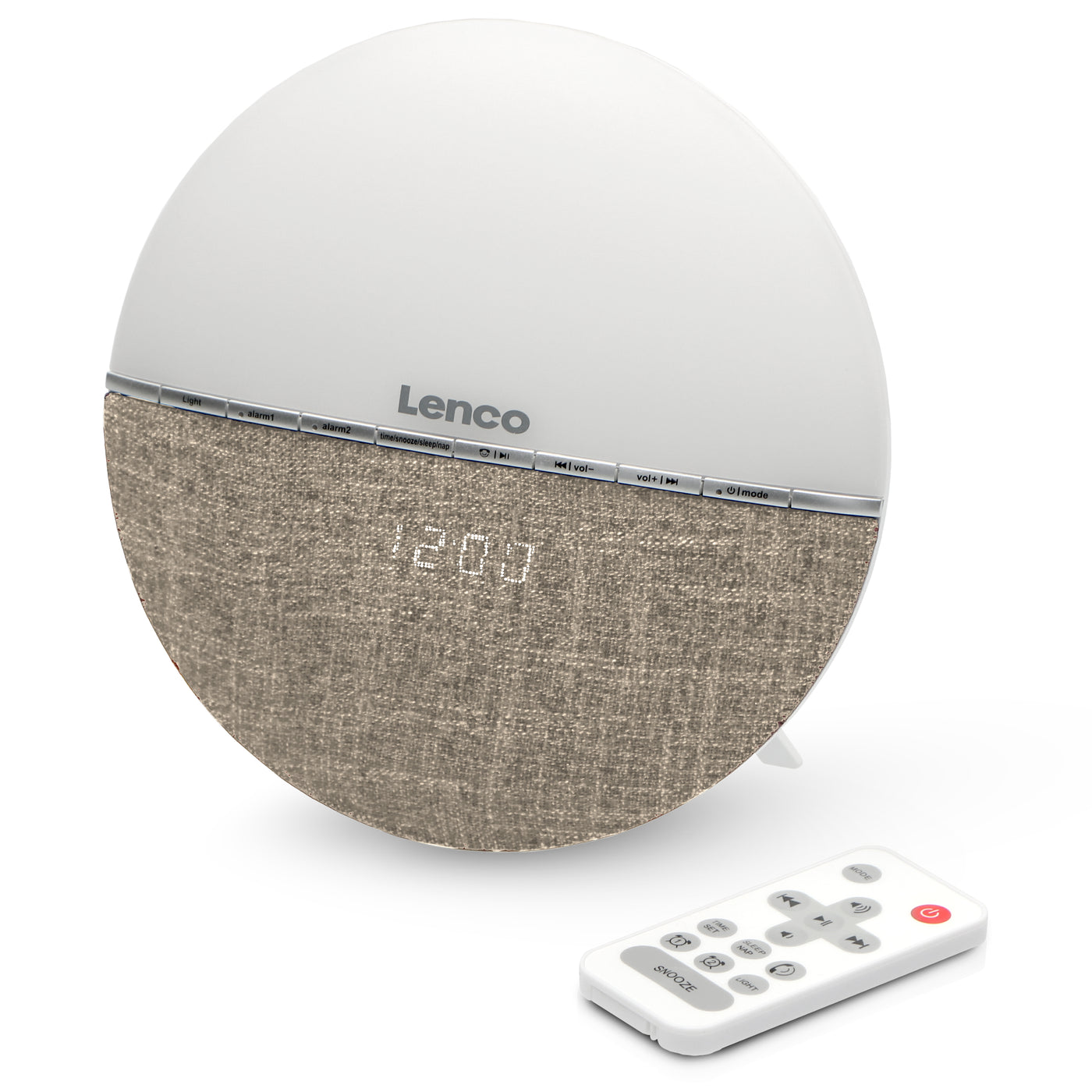 LENCO CRW-4CR - Radio z budzikiem FM - Światło budzenia z Bluetooth® - Kremowy