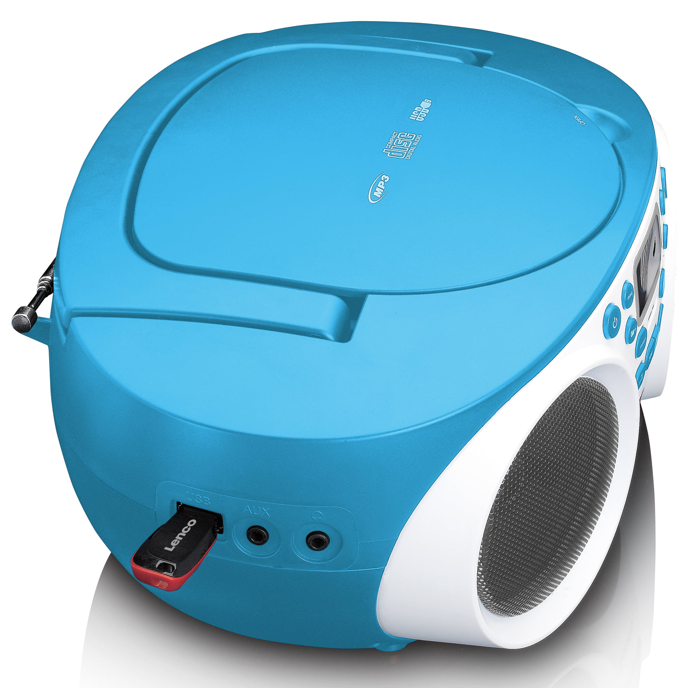 Lenco SCD-550BU - Radio FM et lecteur CD/MP3/USB/Bluetooth® portable avec  éclairage LED - Bleu