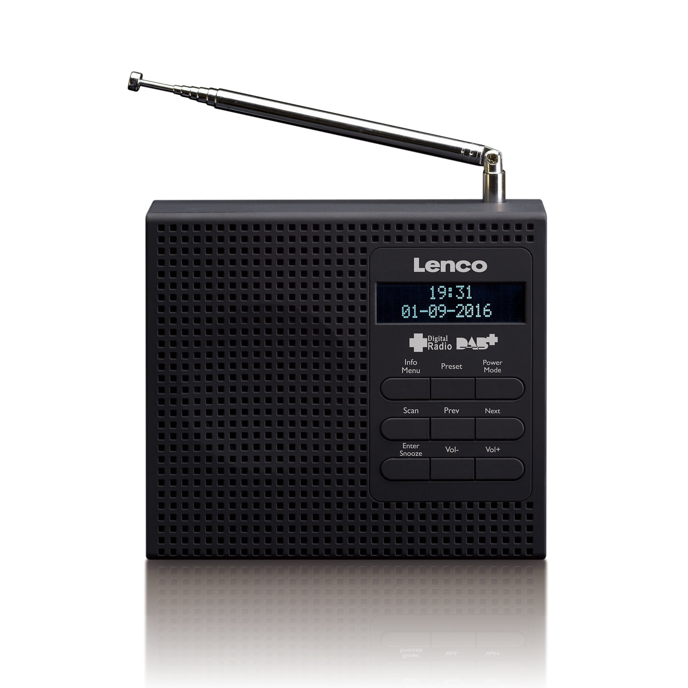 LENCO PDR-020BK - Radio przenośne Radio DAB+ FM z funkcją alarmu - Czarne