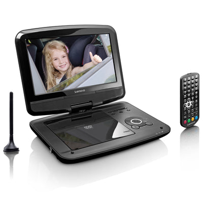 LENCO DVP-9413 - 9" Portable DVD-player with DVB-T2 receiver - Black