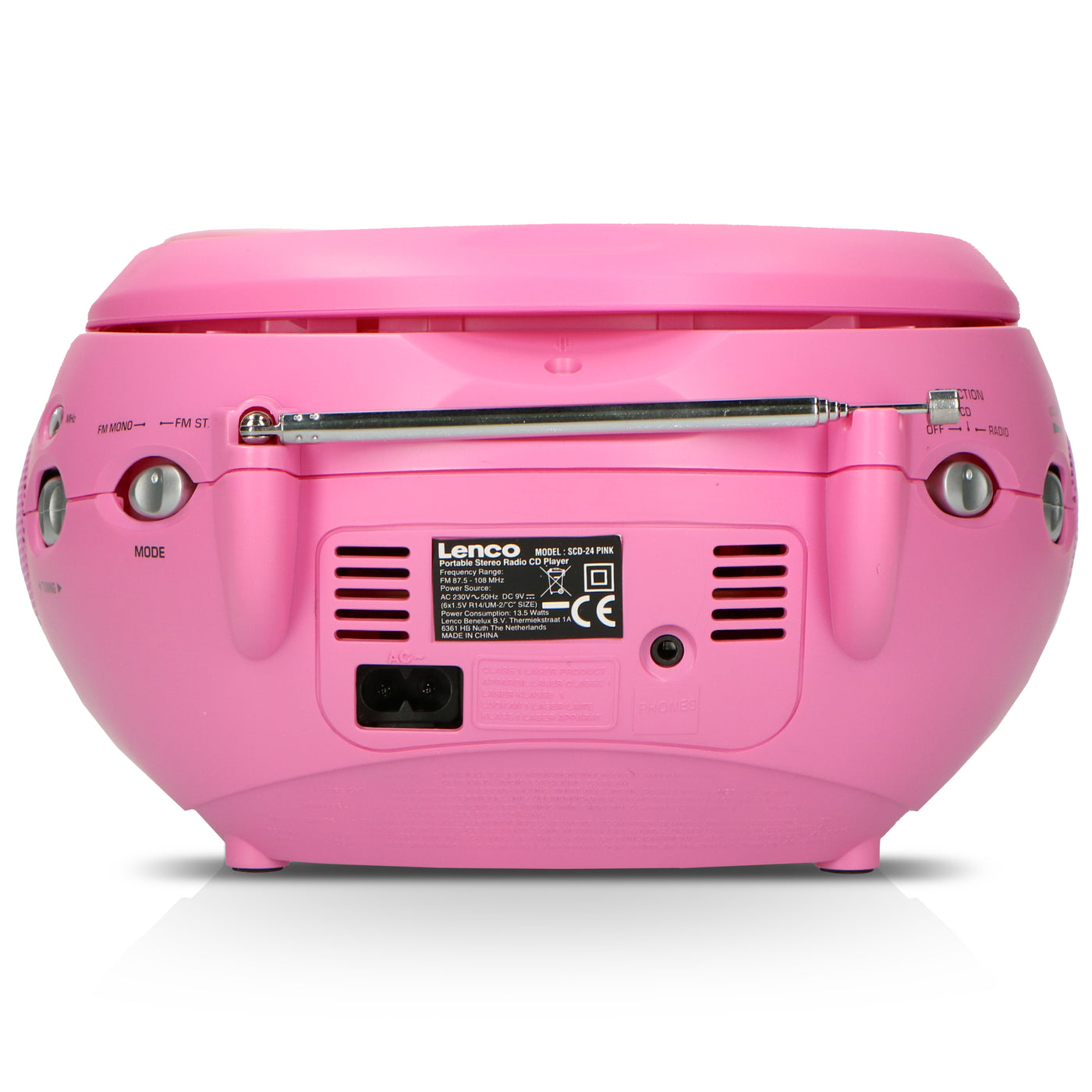 LENCO SCD-24 Pink - – player - Lenco with CD -Catalog FM stereo Pink radio Portable