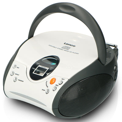 LENCO SCD-24 biały - Przenośne stereofoniczne radio FM z odtwarzaczem CD - Białe