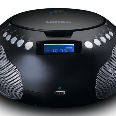 LENCO SCD-331BK - Przenośne radio/odtwarzacz CD/MP3 z USB i Bluetooth® - Czarny