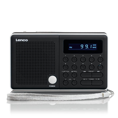 LENCO MPR-034WH - Portable FM radio with USB and Micro SD and integrated battery - White