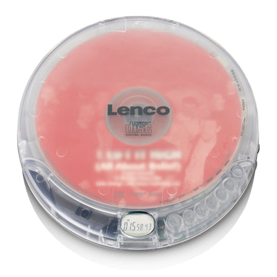 LENCO CD-012TR - Portable CD player with charging function - Transparent