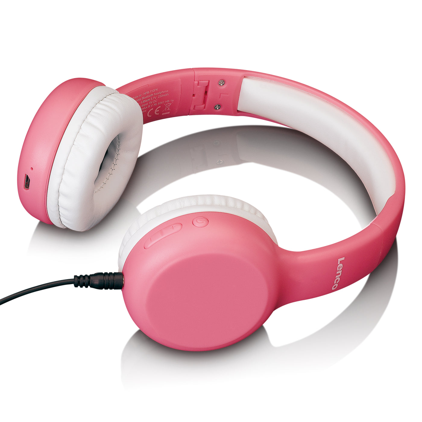 LENCO HPB-110PK - Składane dziecięce słuchawki Bluetooth® - Różowy