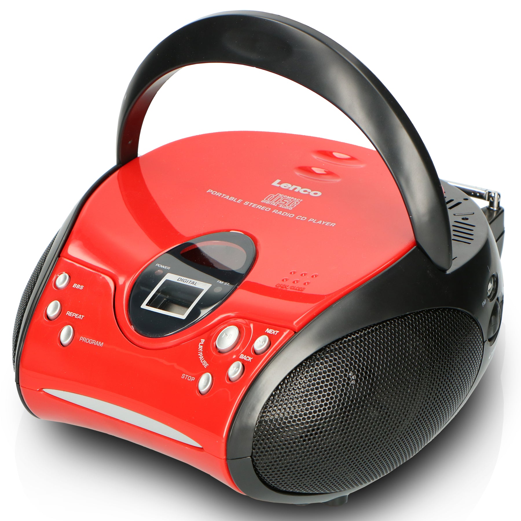 stereo Portable – Red FM player CD SCD-24 Lenco-Catalog - radio Red/Black with LENCO -