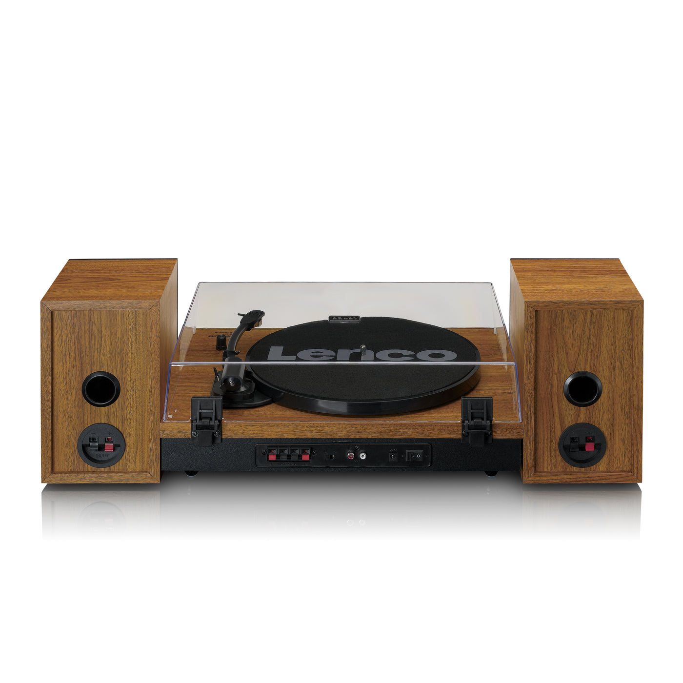 LENCO LS-310WD - Gramofon z Bluetooth® i dwoma osobnymi głośnikami, drewno
