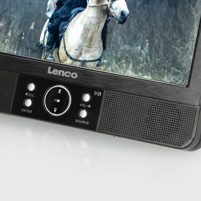 LENCO DVP-928 - Przenośny odtwarzacz DVD 2x9" z USB, SD, wbudowaną baterią - Czarny