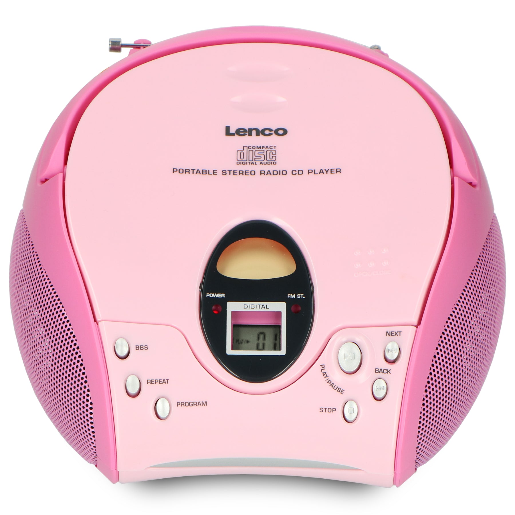 - stereo SCD-24 - – Pink Lenco CD FM Pink LENCO -Catalog player Portable with radio