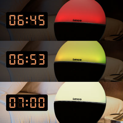 LENCO CRW-4CR - FM Alarm Clock Radio - Wake up light with Bluetooth® - Cream