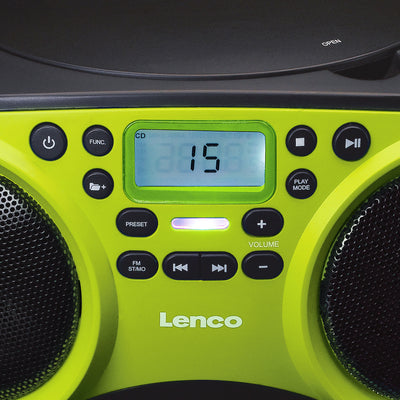 LENCO SCD-200LM Radioodtwarzacz CD z funkcją MP3 i USB - Limonkowy
