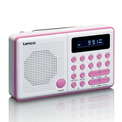LENCO MPR-034PK - Portable FM radio with USB and Micro SD and integrated battery - Pink