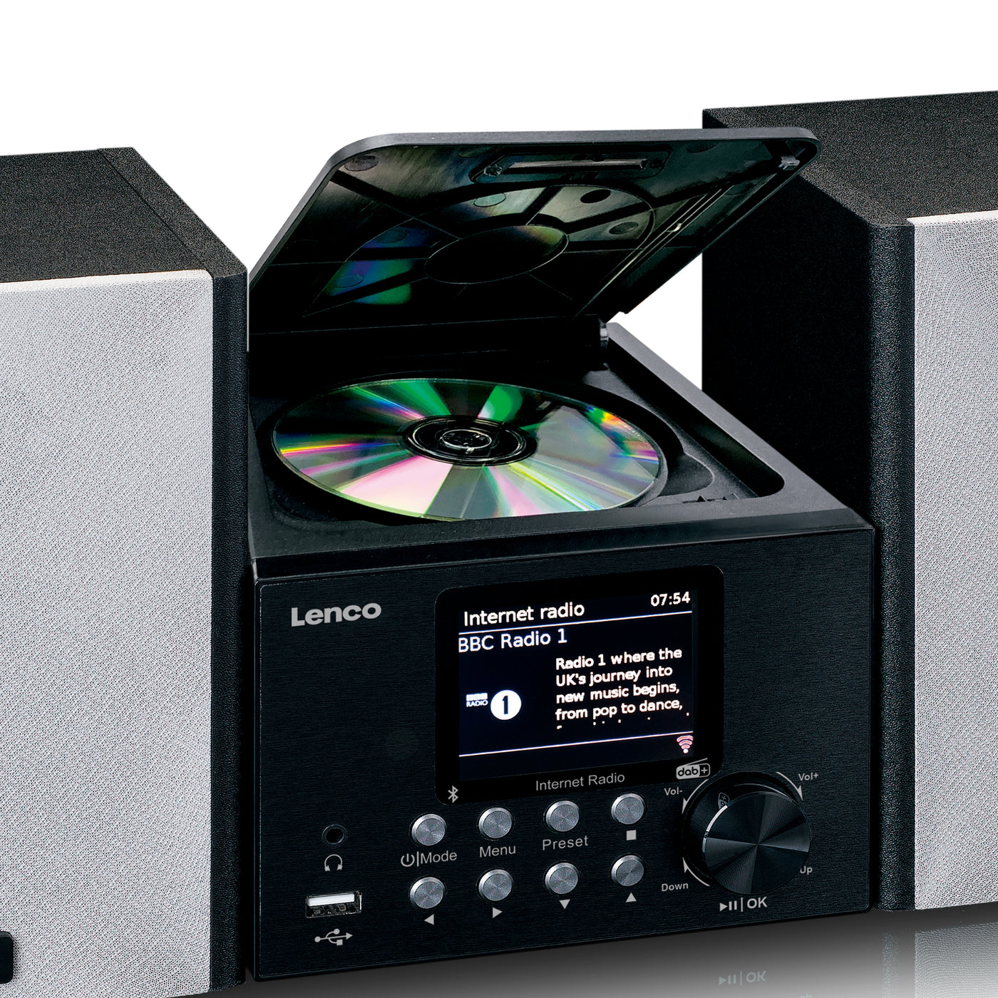 LENCO MC-250BK - Micro set with Smart Radio, CD/USB player, internet, DAB+, Bluetooth® - Black