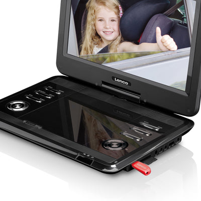 Lenco DVP-1210 - 12" Portable DVD player with SD slot - Black