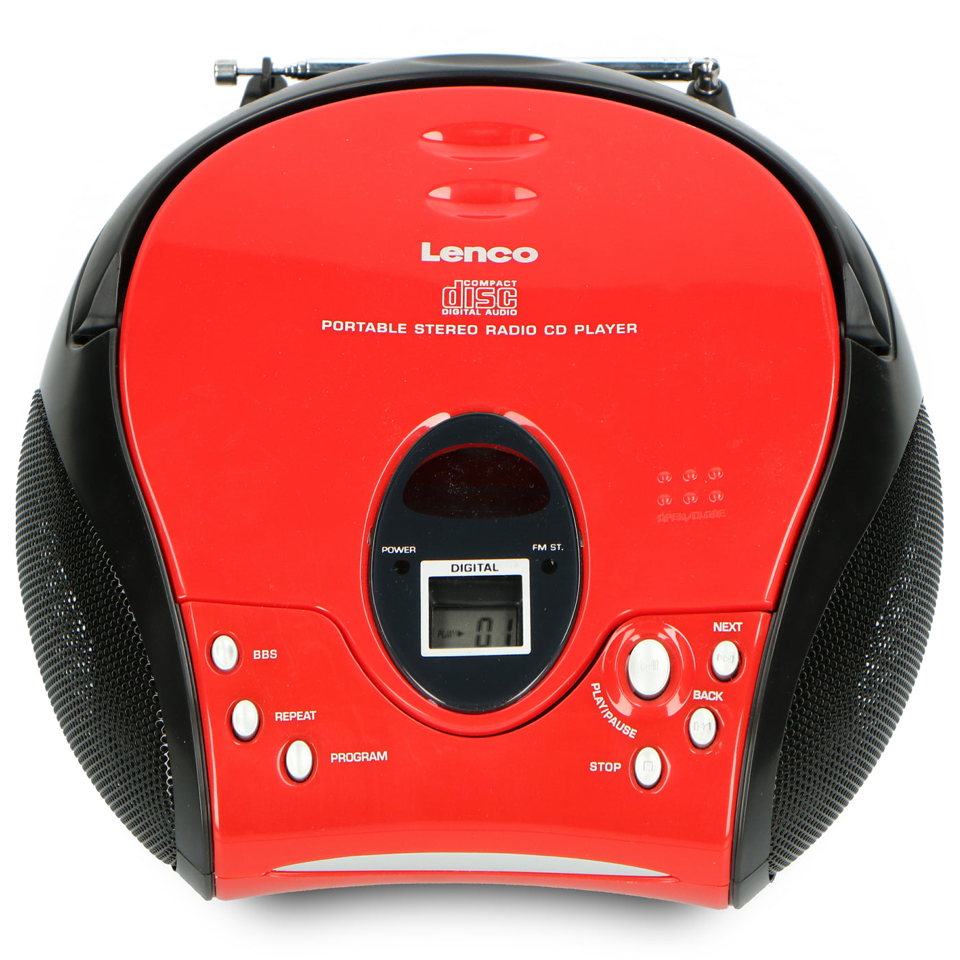 CD – FM Red stereo player radio with LENCO Portable Lenco-Catalog - - Red/Black SCD-24