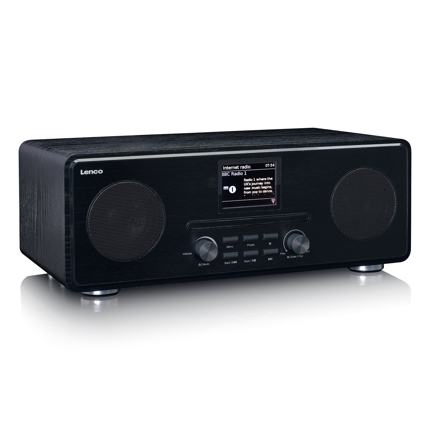 LENCO DIR-261BK - Internet / DAB + FM Radio with CD-player and Bluetooth®, black