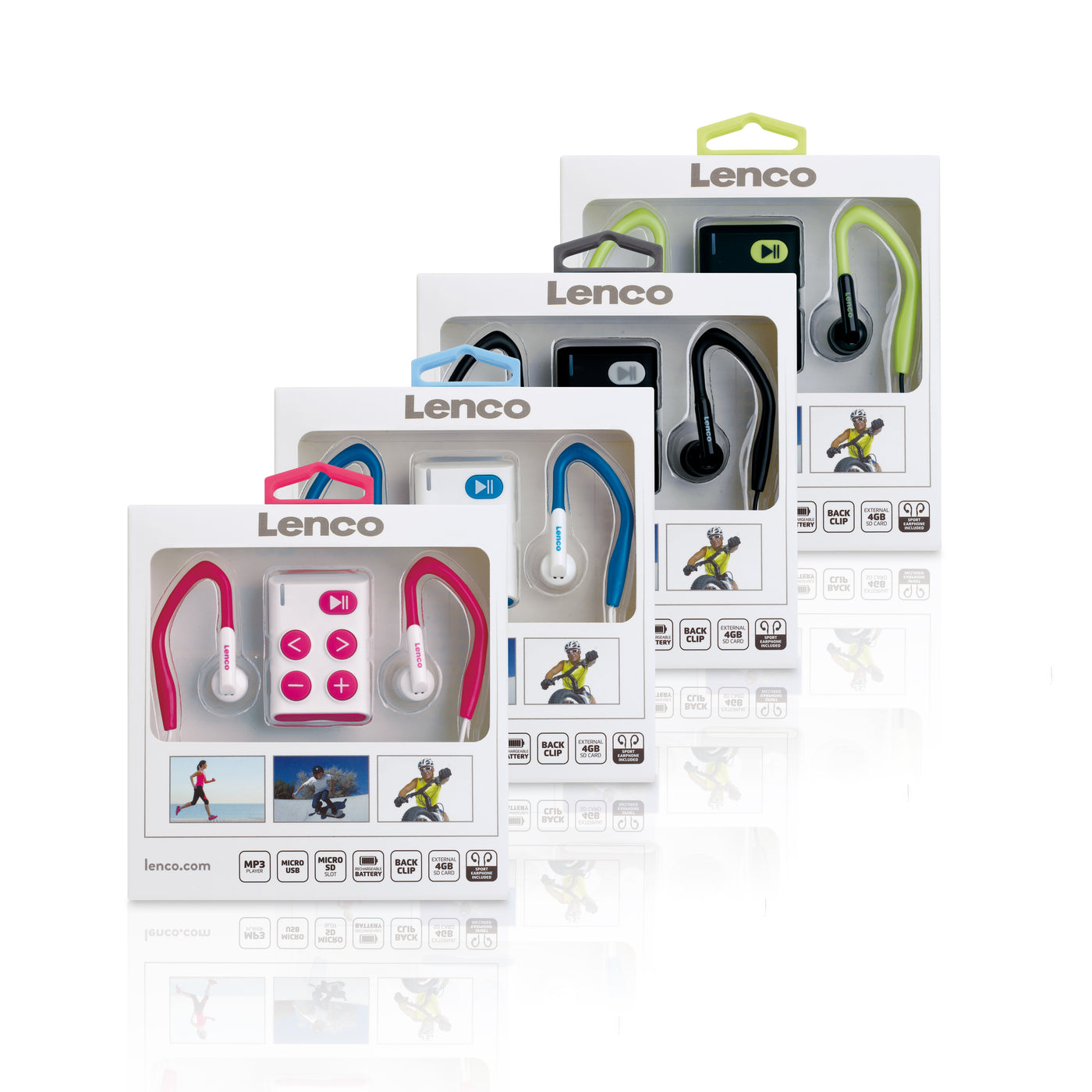 LENCO Xemio-154LM - Sport MP3 Player Incl. sport earbuds 4GB micro SD card - Lime
