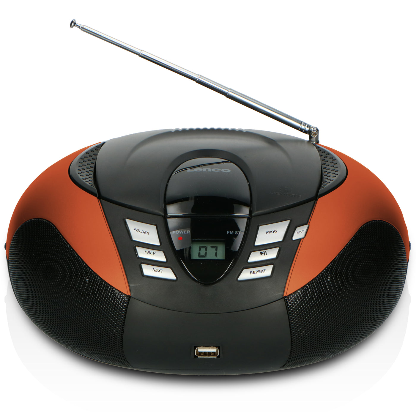 LENCO SCD-37 USB Pomarańczowy - Przenośne radio FM i odtwarzacz USB - Pomarańczowy