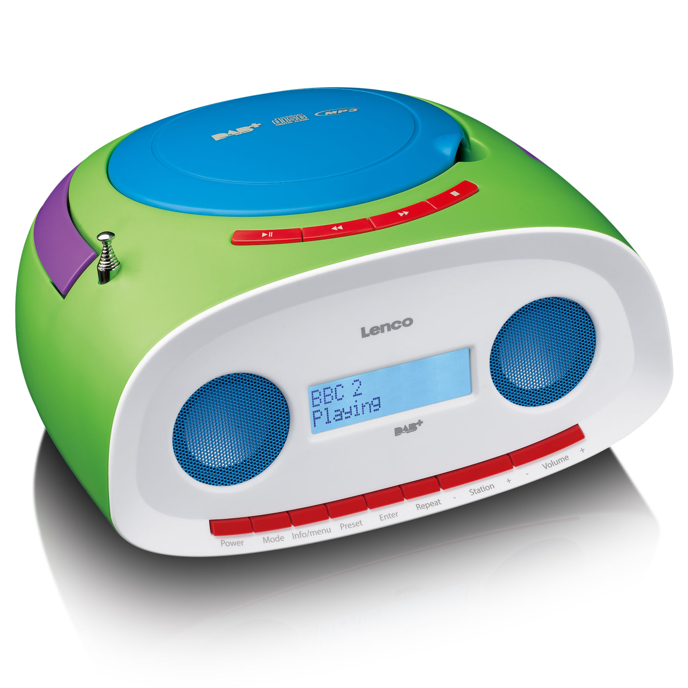 LENCO SCD-70 - Przenośny odtwarzacz CD/MP3 z radiem DAB+/FM i odtwarzaczem USB - Wielokolorowy