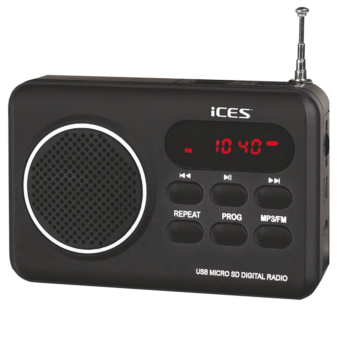 Ices IMPR-112 Black - Portable radio PLL FM, USB, SD