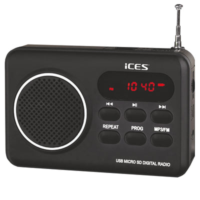 Ices IMPR-112 Czarny - Radio przenośne PLL FM, USB, SD 
