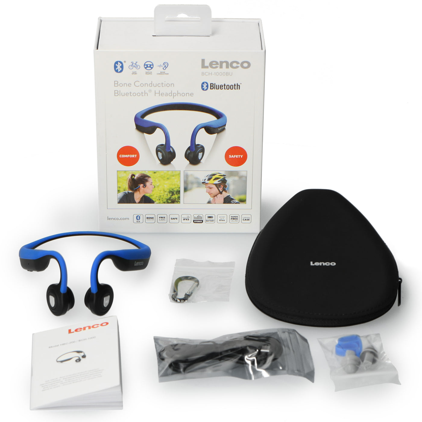Lenco BCH-1000 - Bone Conduction Bluetooth® headphone, blue