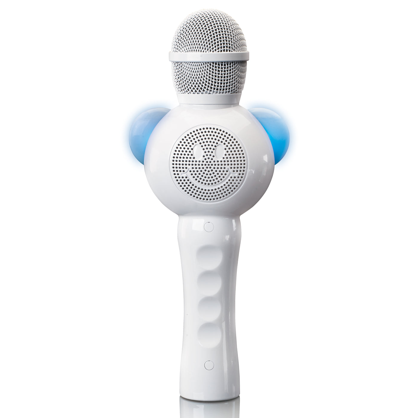 LENCO BMC-060WH - Mikrofon do karaoke z Bluetooth®, slotem SD, oświetleniem, wyjściem Aux - Biały