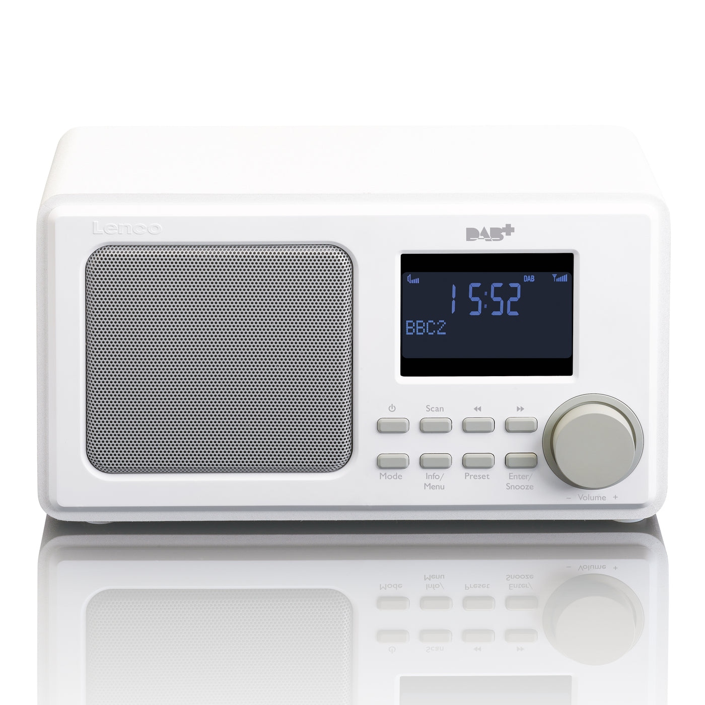Lenco DAR-010WH - Radio FM DAB+ z wejściem AUX i funkcją alarmu - Białe 