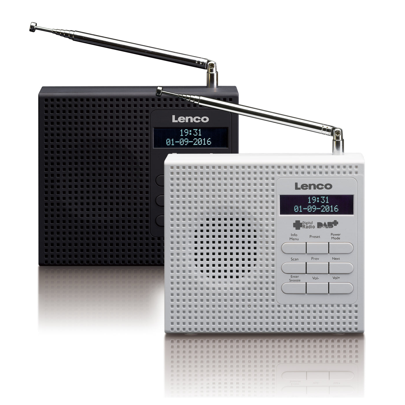 LENCO PDR-020WH - Radio przenośne Radio DAB+ FM z funkcją alarmu - Białe