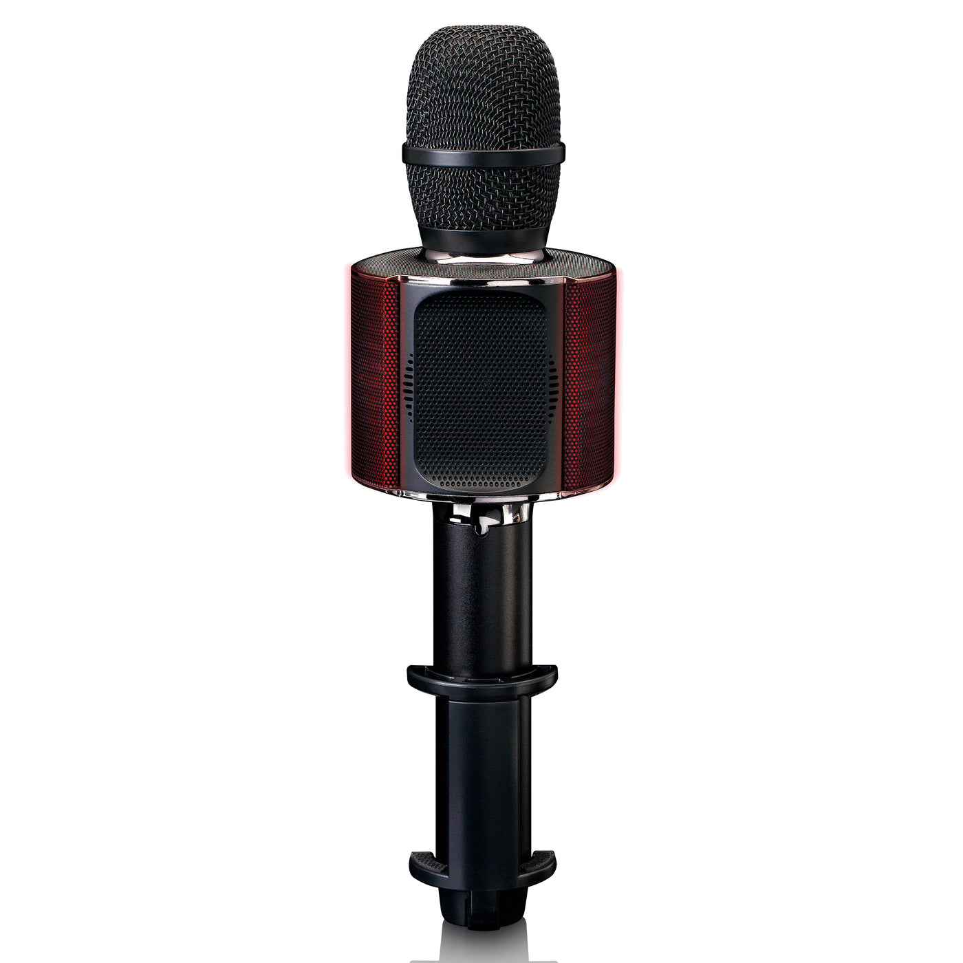 Lenco BMC-180BK - Mikrofon do karaoke Bluetooth z głośnikiem i oświetleniem - Czarny 