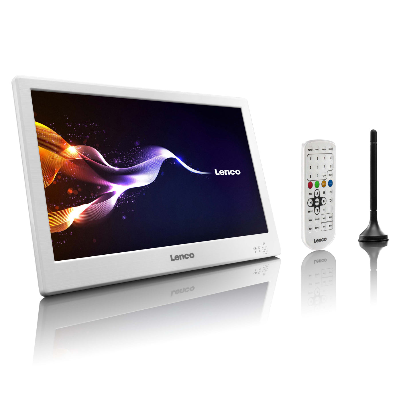 LENCO TFT-1028WH - Przenośny telewizor LCD 10" DBV-T2 i HDMI - Biały