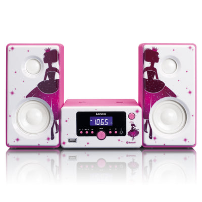 LENCO MC-020 Princess - Mikrozestaw z radiem FM, Bluetooth®, USB i AUX - Princess