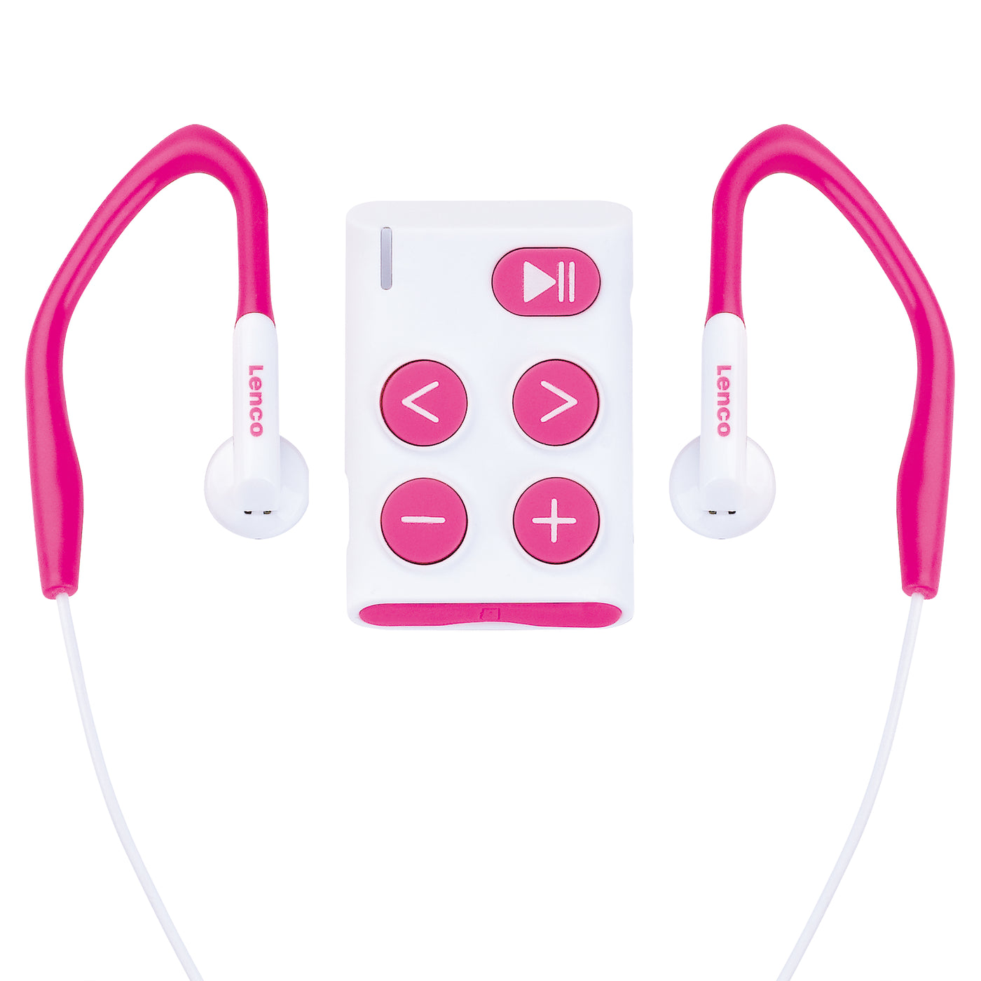 LENCO Xemio-154PK - sportowy odtwarzacz MP3 z baterią sportowe słuchawki douszne Karta micro SD 4 GB - Różowe
