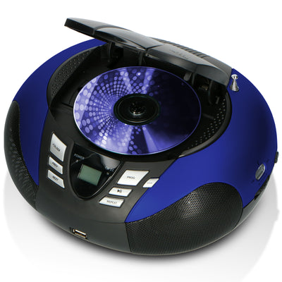 LENCO SCD-37 USB Niebieski - Przenośne radio FM i odtwarzacz USB - Niebieski